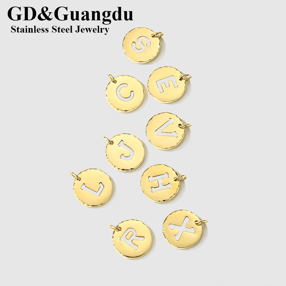 

GD Alphabet A-Z 26 Letter for DIY Fashion Necklaces 316L Stainless Steel Initial Name Pendant Choker Collar Women Wholesale