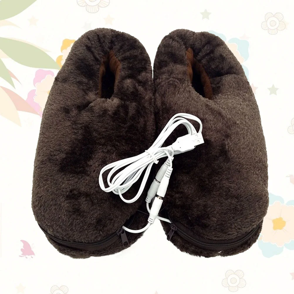 

Slippers Heated Usb Foot Electric Heating Warmer Shoes Plush Women Warmersfeet Rechargeable Pad Winter Boots Insoles Warming