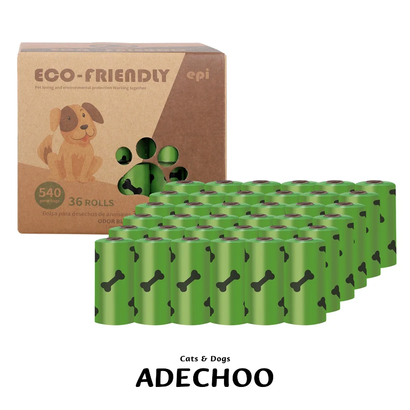 

36 Rolls Pet Dog Poop Bags Biodegradable Compostable Eco Friendly Dog Waste Bags Dispenser Outdoor Degradable Dog Excrement