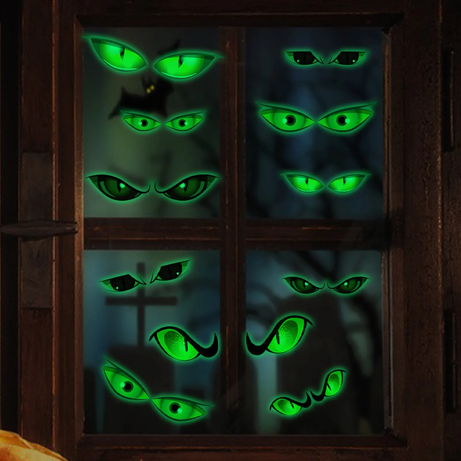 

Реквизит для детской фотосъемки глаза на Хэллоуин Светящиеся Декоративные наклейки для багажа блокнот Сделай Сам водонепроницаемые небол...