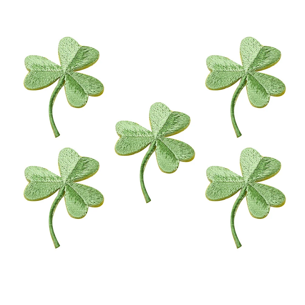 5 шт. нашивки с вышивкой в виде листьев трилистник шитье футбольная детская
