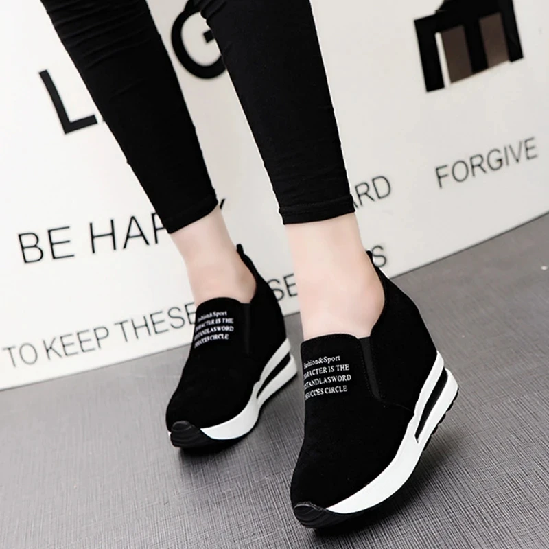 Women's Casual Sports Shoes New Autumn Sneaker Chunky Sneakers 3-5cm Platform Walking Shoe Fashion PU Running Loafers Size 35-41