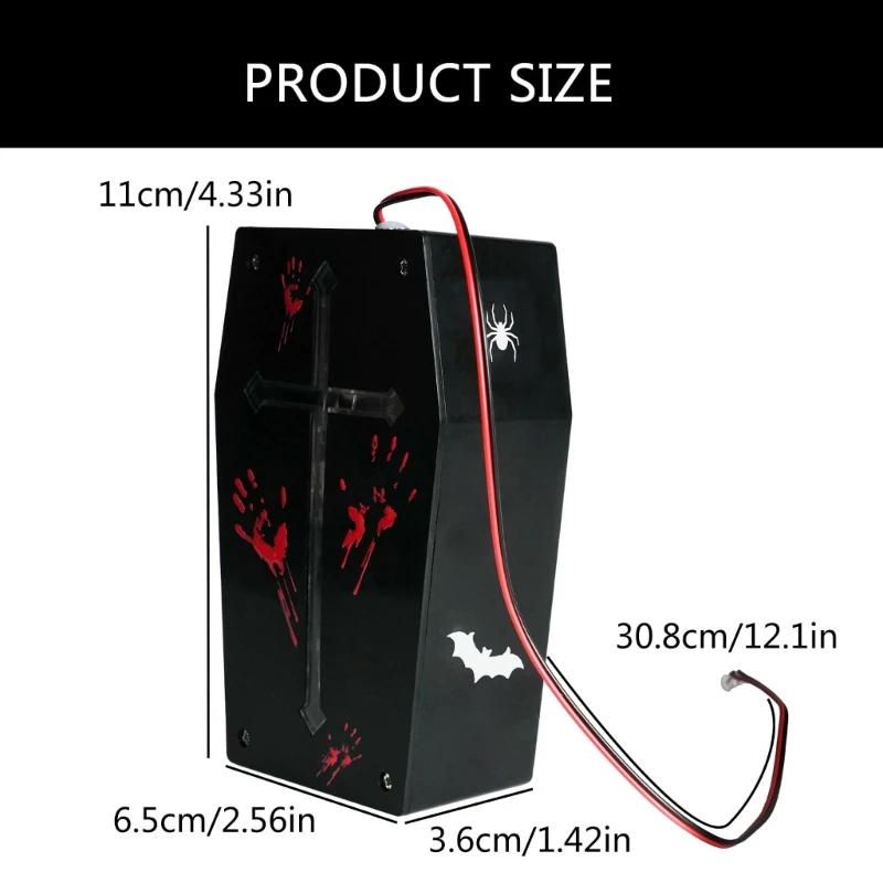 2024 Новый красочный звуковой активируемый гроб уникальный для Хэллоуина с