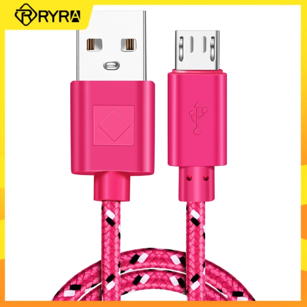 

RYRA 1m/2m Micro USB Cable Fast Charging Data Cord Nylon Braided Data Cord For Samsung Huawei Andriod Micro Usb Data Cord