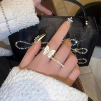 new fashion trend unique design geometric elegant delicate butterfly open index finger ring womens jewelry party gift wholesale