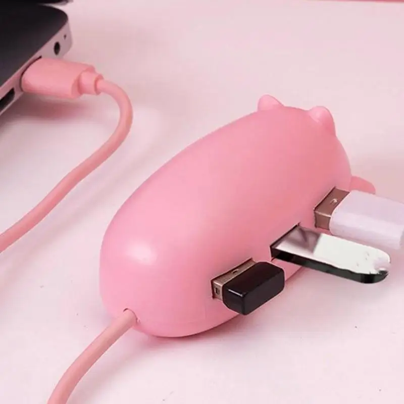 Док-станция USB Симпатичная док-станция типа C в форме свиньи 3-портовый