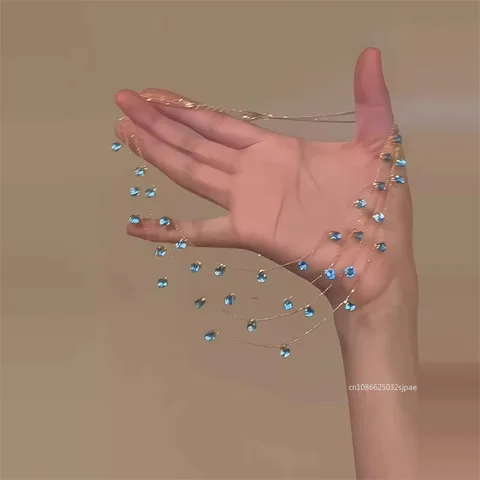 Хрустальное ожерелье с кисточками Y2K