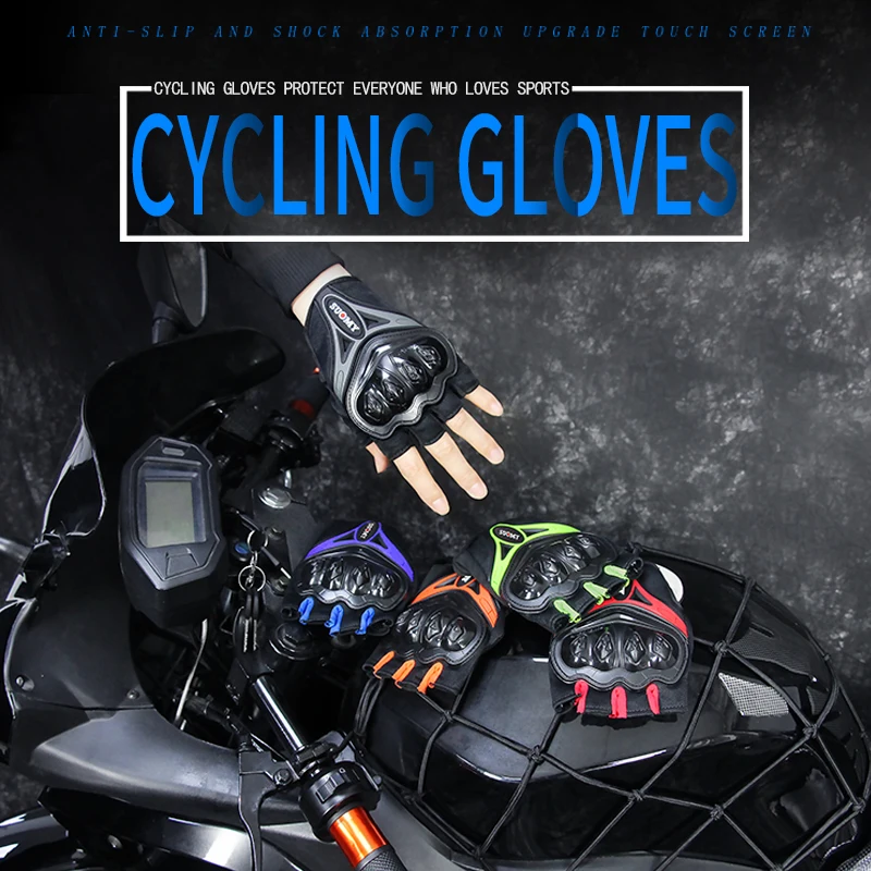 Enlarge SUOMY Cycling Half-Finger Motorcycle Men's Gloves Summer Racing Riding Anti-Fall Breathable Mesh Sport Shockproof Women M/ L/ XL