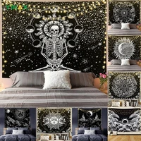 tapestry gothic boho wall hanging psychedelic korean essentials mural aesthetic living room bedroom home decoration accessories
