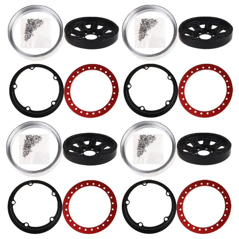 

4pcs Durable Wheel Rim 2.2 Inch 1/10 Simulation Climbing Car Parts Aluminum Wheel Hub Crawler Car Parts Compatible
