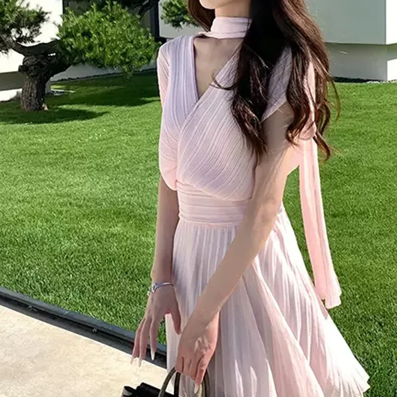 MEIPIN утягивающее платье для женщин в греческом стиле лето 2024 Новое поступление