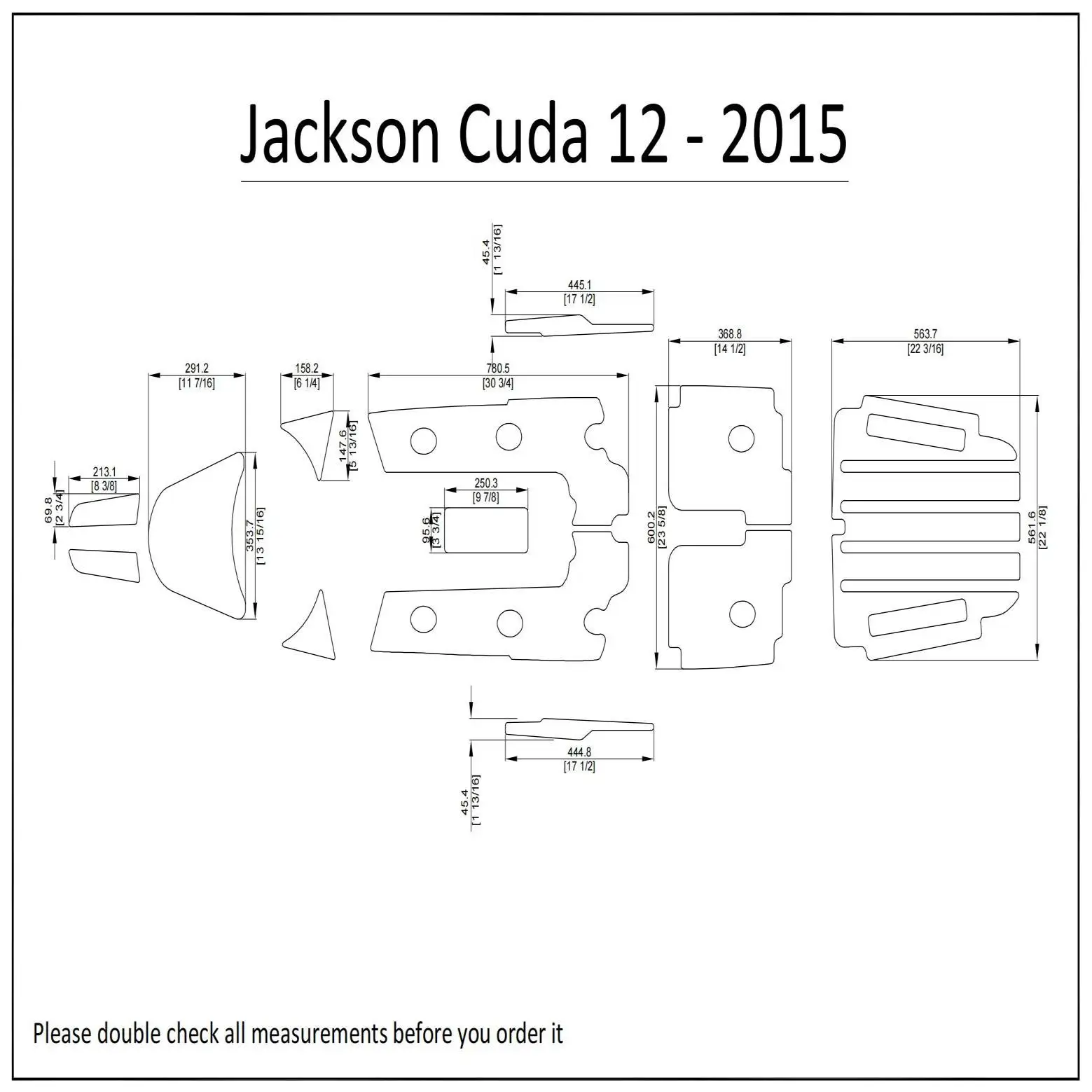 

2015 Jackson Cuda 12 Kayak Boat EVA Foam Deck Floor Pad Flooring