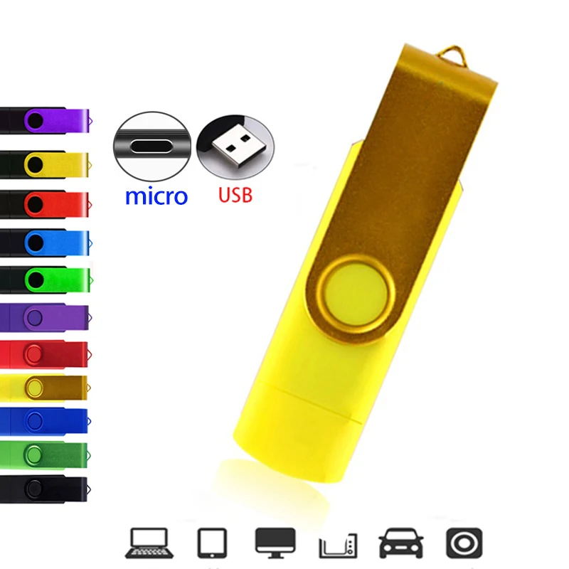 

OTG USB Flash Drive 128GB Pen Drive 64GB Pendrive 32GB 16GB memoria cel USB Stick 8GB for micro Device 4GB Custom logo