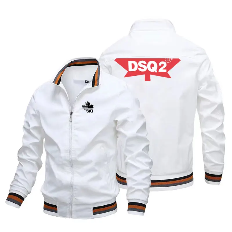 

Spring and autumn large size thin men's zipper jacket DSQ2 letter printed jacket street wear business casual European code Jack