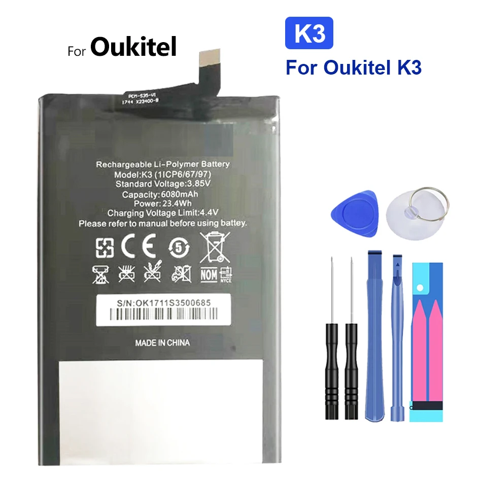 

Battery 6080mAh For Oukitel K3 K 3 Bateria + Track Code