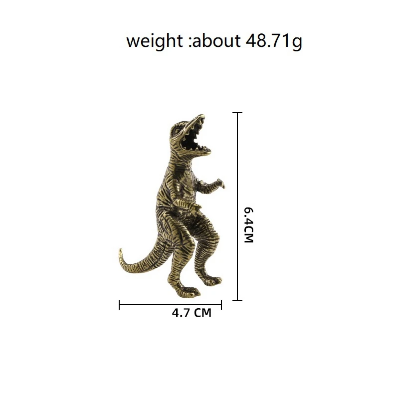 

Цельная латунная Статуя Античного животного тираннозавра Рекс, украшение для автомобиля, аксессуары для домашнего декора, латунный миниатюрный динозавр в стиле ретро F