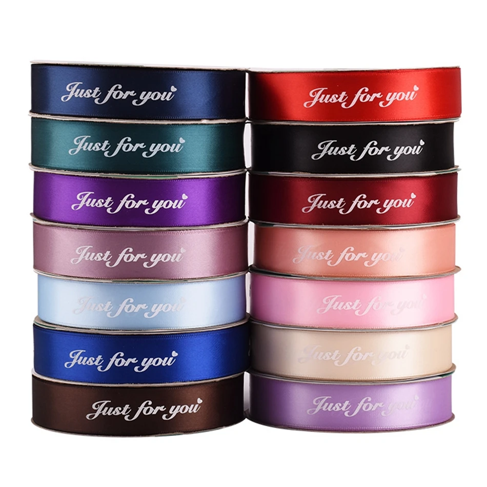 

10Yards 25mm Satin Ribbons Crafts DIY Wedding Letter Ribbon Printed Gift Wrap Bow Sewing Party Christmas Home Decor Accessories