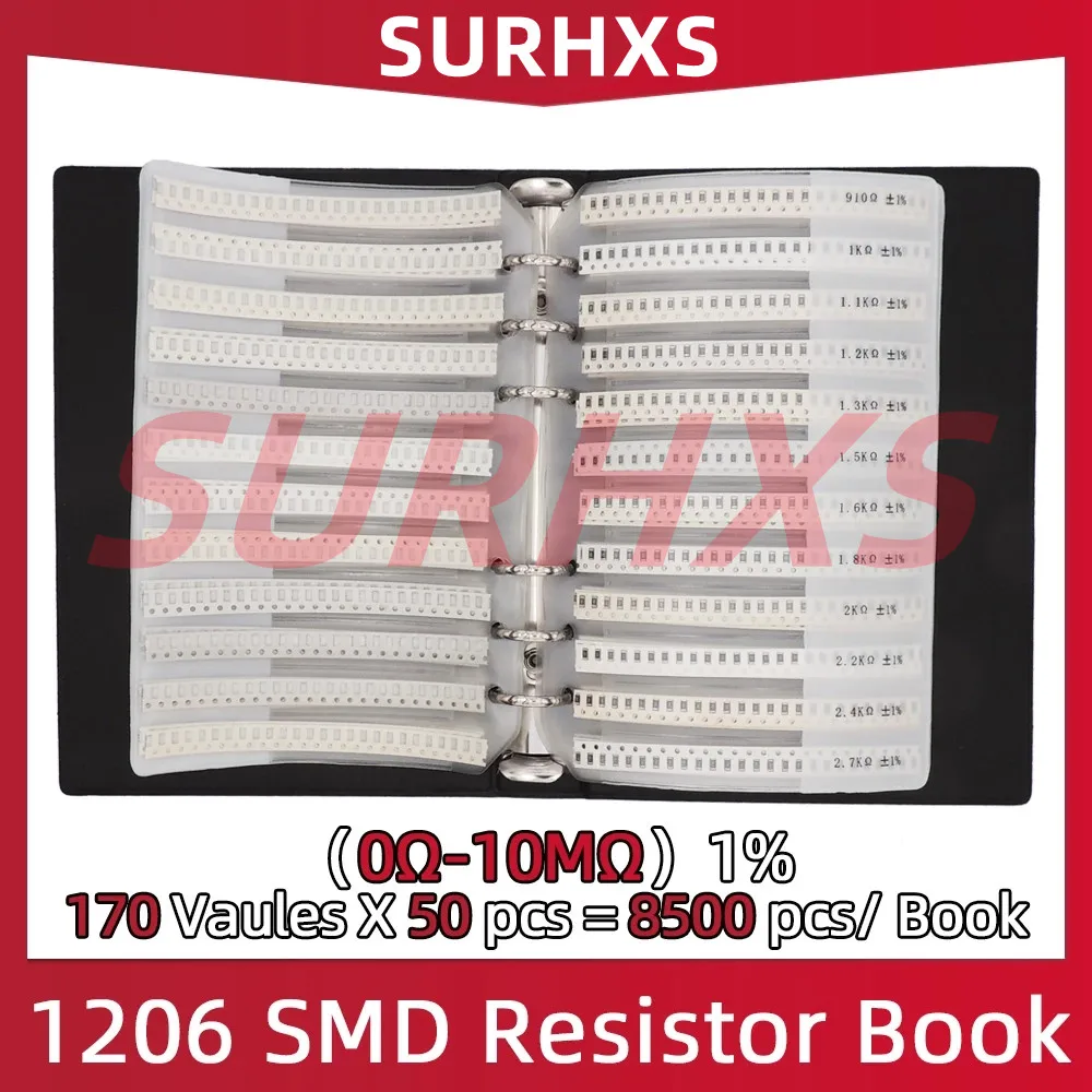 1206 1% SMD Φ Book RC1206 Φ 0R ~ 10M допуск 170 значений 50 шт. 8500 шт. комплект резисторов 8500 шт./книжка