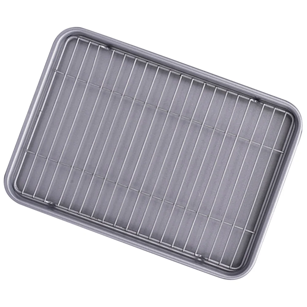

Roaster Pan Baking Wire Rack Toaster Oven Pans Trays Small Roasting Broiler Nonstick