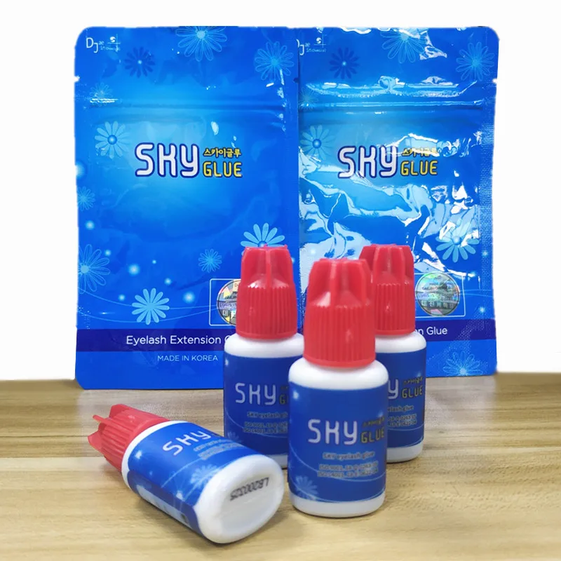 10Pcs Korea Sky S Black Glue Red Cap Fastest and Strongest Eyelash Extensions Glue Private Label False Eyelash Glue Wholesale