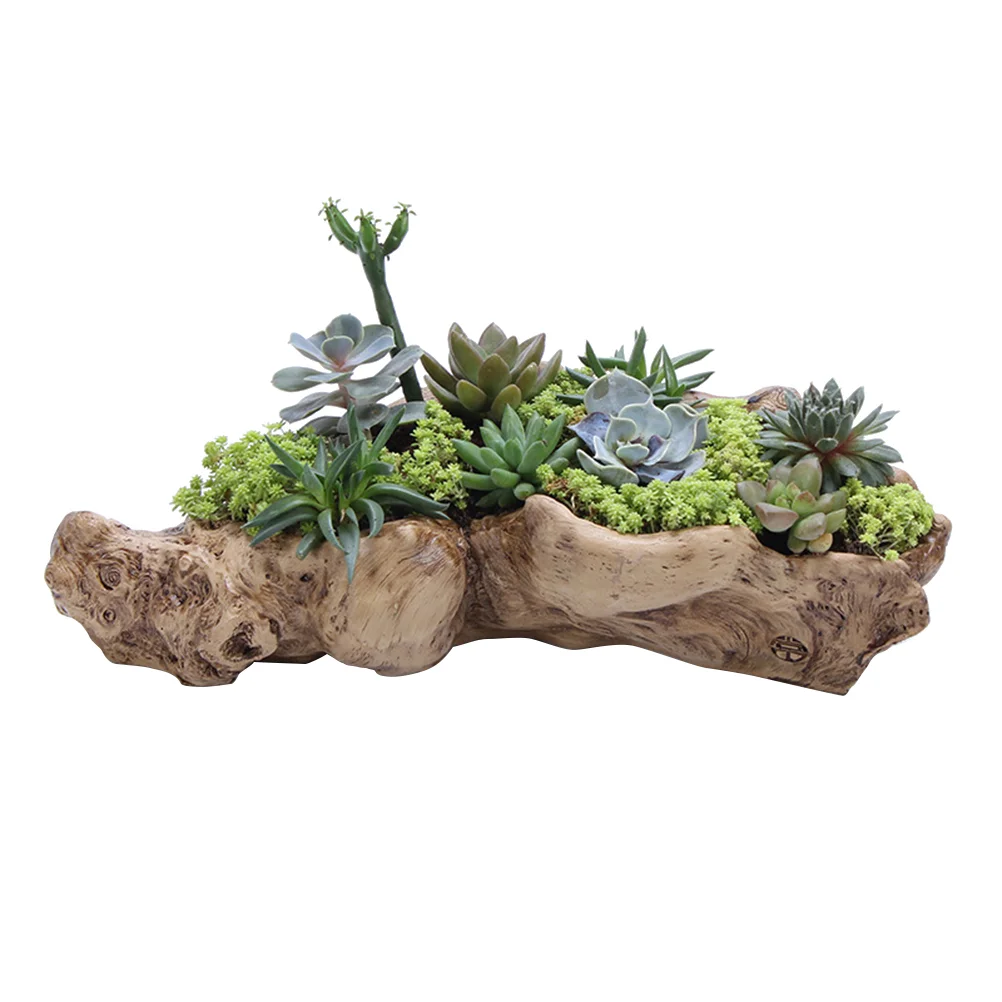 

Pots Sculpture Driftwood Succulents Flower Table Pot Resin Planter Centerpieces Home Decor Ornaments Tree
