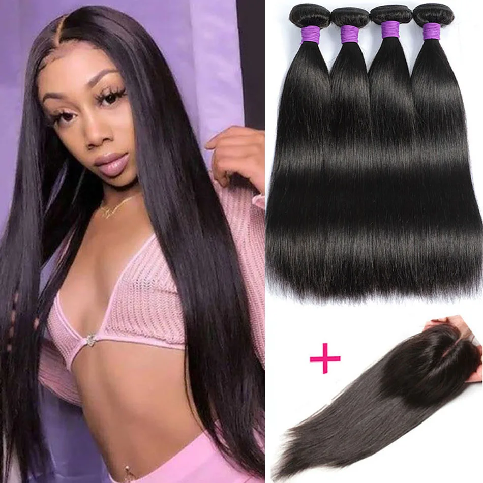 

Прямые волосы с застежкой, 100% необработанные человеческие волосы, пучки с дополнительной застежкой, 3 пряди с застежкой, волосы Remy, волнистые волосы для наращивания