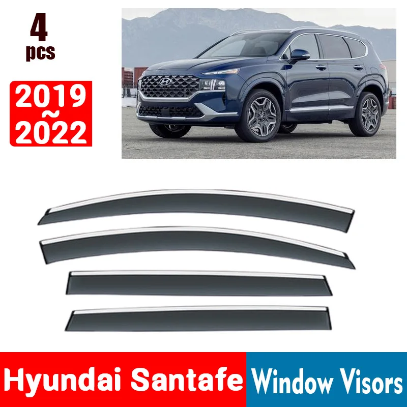 FOR Hyundai Santafe Santa Fe 2019-2022 Window Visors Rain Guard Windows Rain Cover Deflector Awning Shield Vent Guard