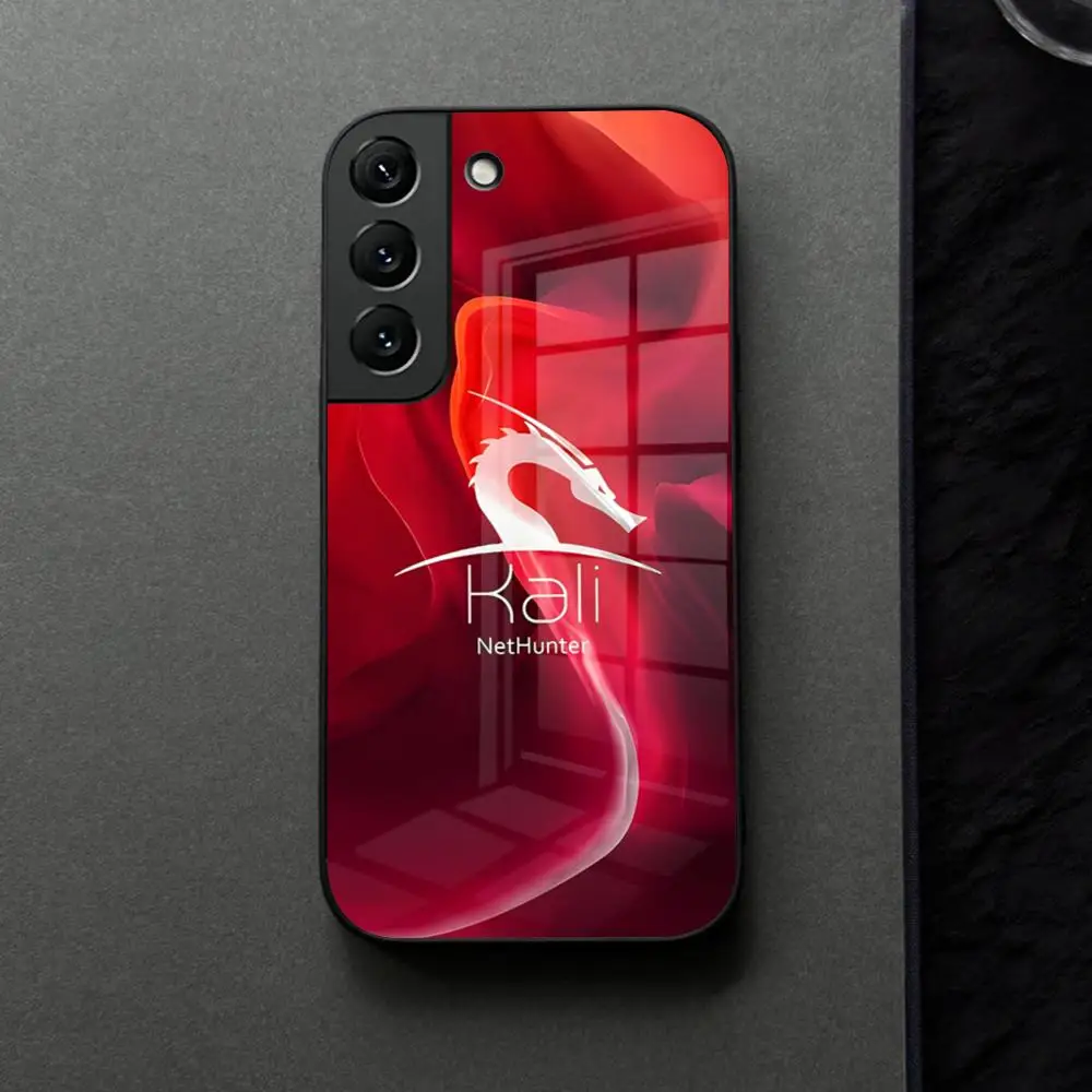Фото Чехол для телефона Dark Dragon Kali Linux Glass для Samsung Galaxy S25 S21 S22 S20 S24 S23 Ultra Fe Plus A34 A54 A16 A24 A52 A53 M54 Coq №5