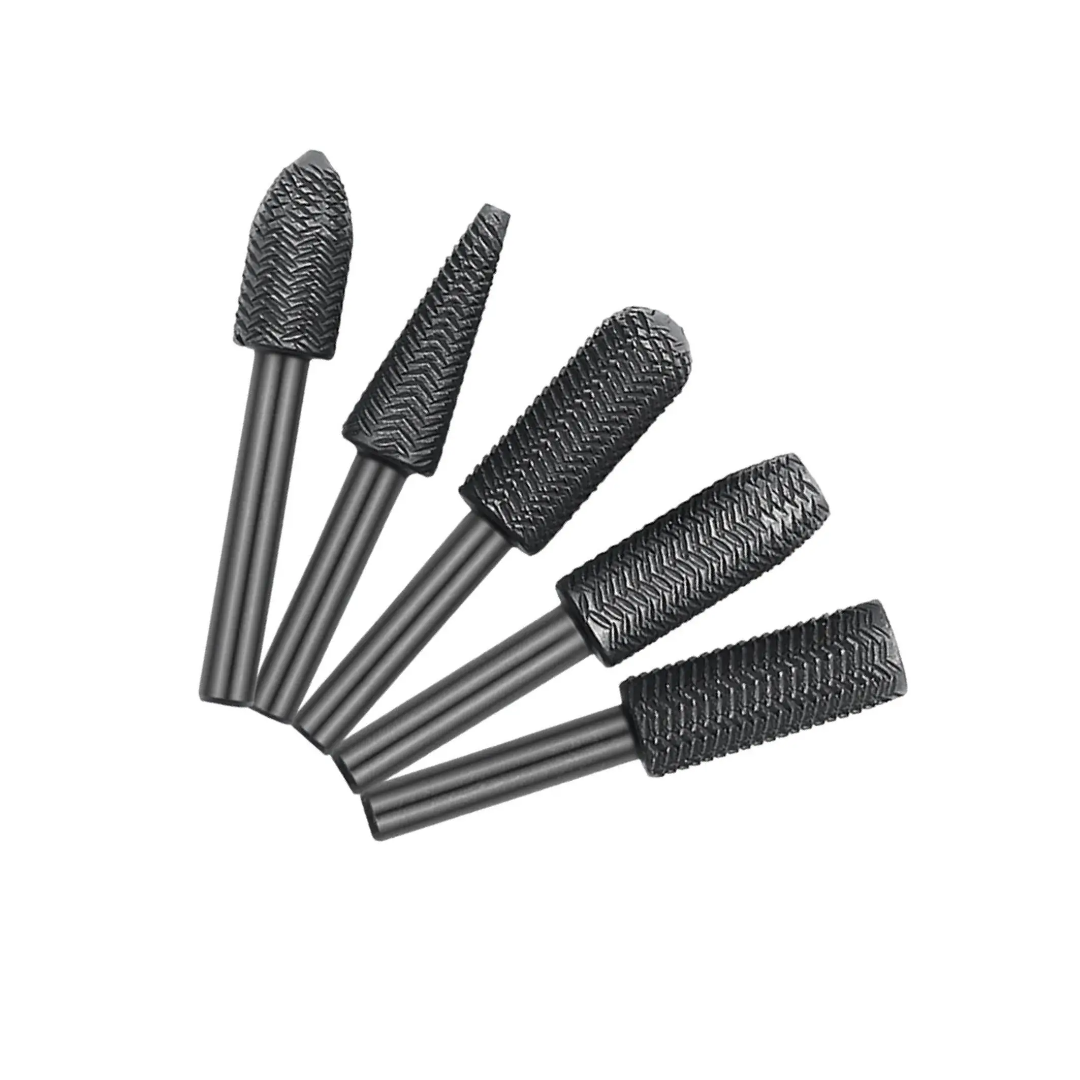 

5Pcs Rotary Burr Set 1/4" Shank for Drilling Model & Hobby Applications