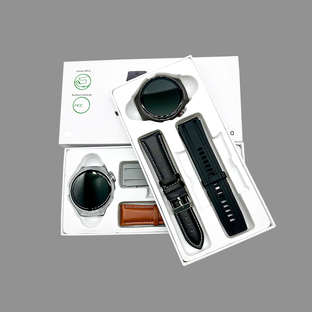 Набор круглых смарт-часов D11 Watch 4 10 в 1 фитнес-трекер с 7 ремешками и пульсометром