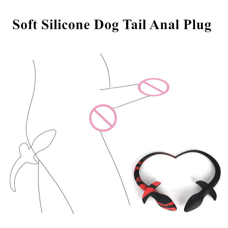 

Силиконовая Анальная пробка в виде хвоста собаки Стимулятор точки G бутальная пробка Эспандер для подчиненного ануса Эротические товары игры БДСМ аналогичные мужские геи