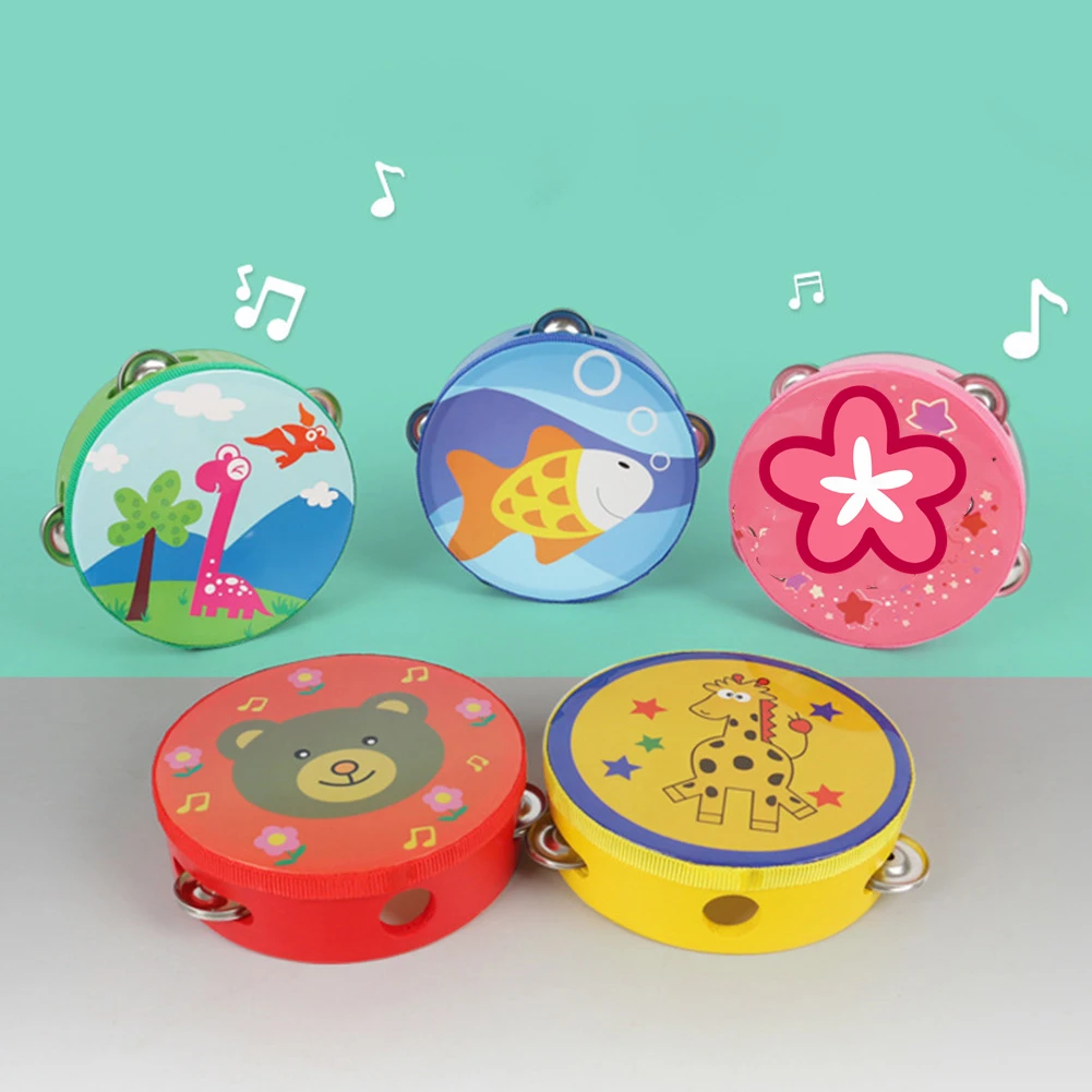 

1x 6inch Cartoon Hand Drum Tambourine Mini Musical Percussion Instrument Baby Gifts Children Kids Music Toys Mini Musical Beat