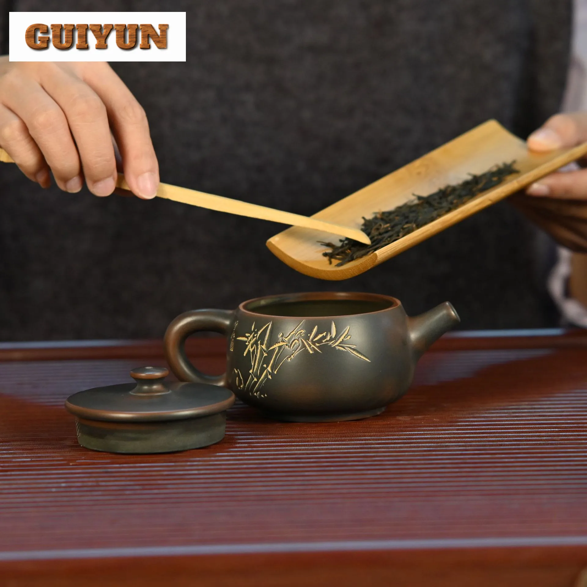 180 мл древний керамический чайник Qinzhou Nixing Master Handamde большое ведро Calibe золотой