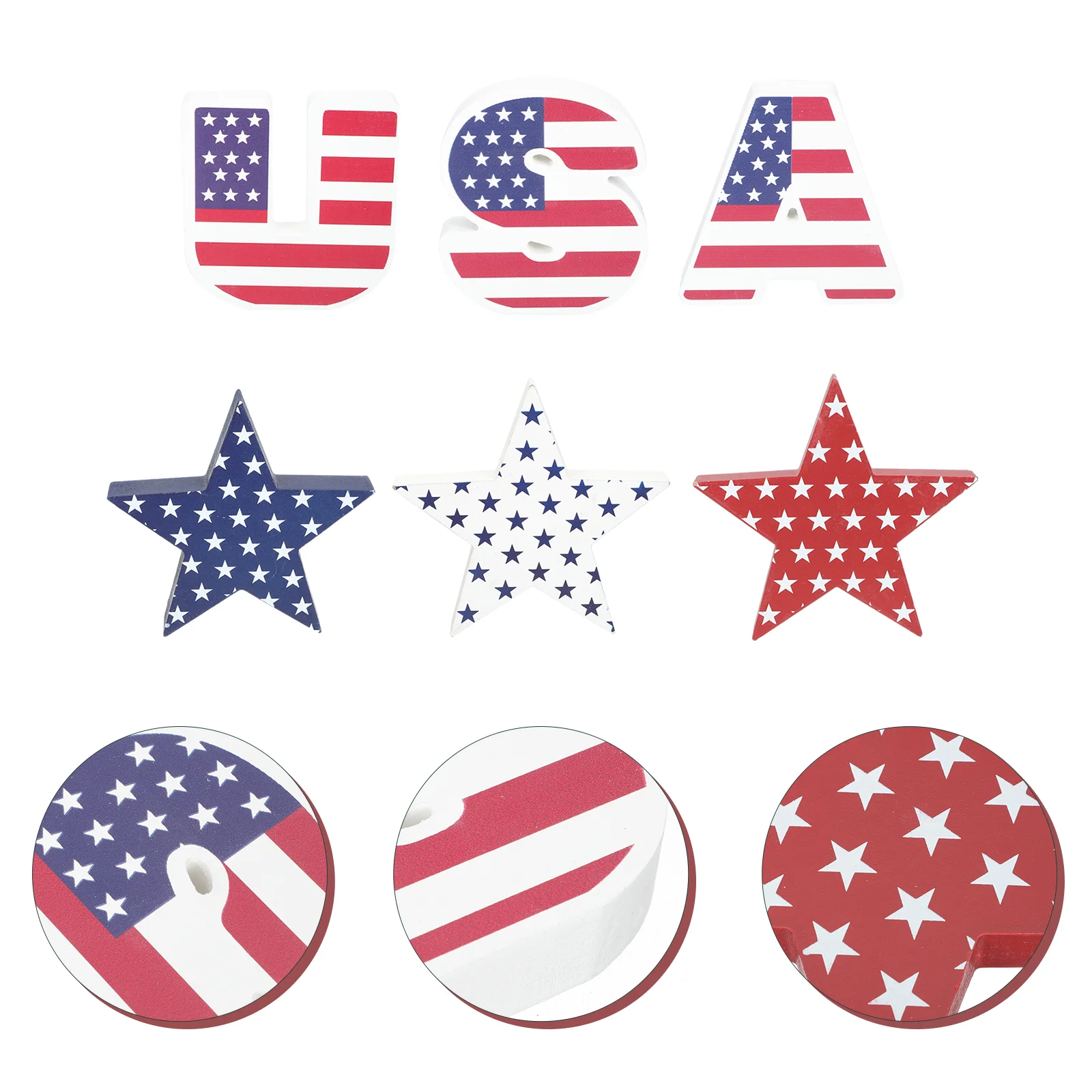 

6 шт., деревянные украшения в виде звезд