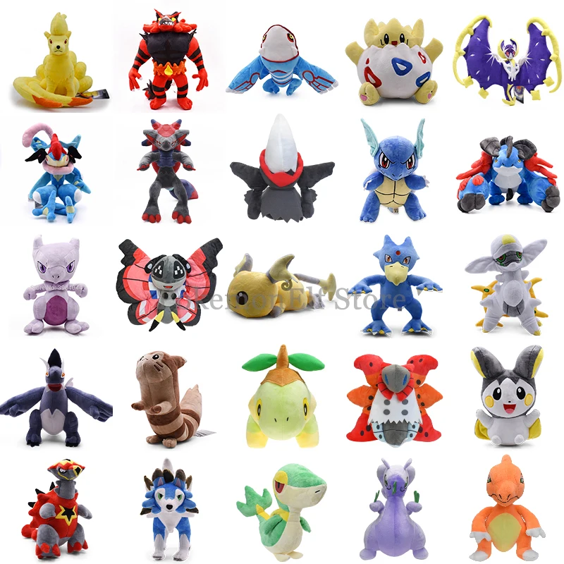 40 Styles Pokemon Plush Doll Ninetales Lunala Greninja Zoroark Raichu Furret Turtonator Aerodactyl Mimikyu Dialga Kids Gifts