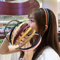 summer wash face antiskid simple solid color frosting hair band women hair hoop korean style headwear toothed headband