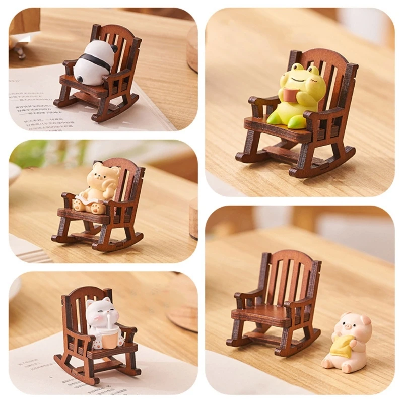 Прекрасное украшение в виде животного кресло-качалка фигурка маленькая