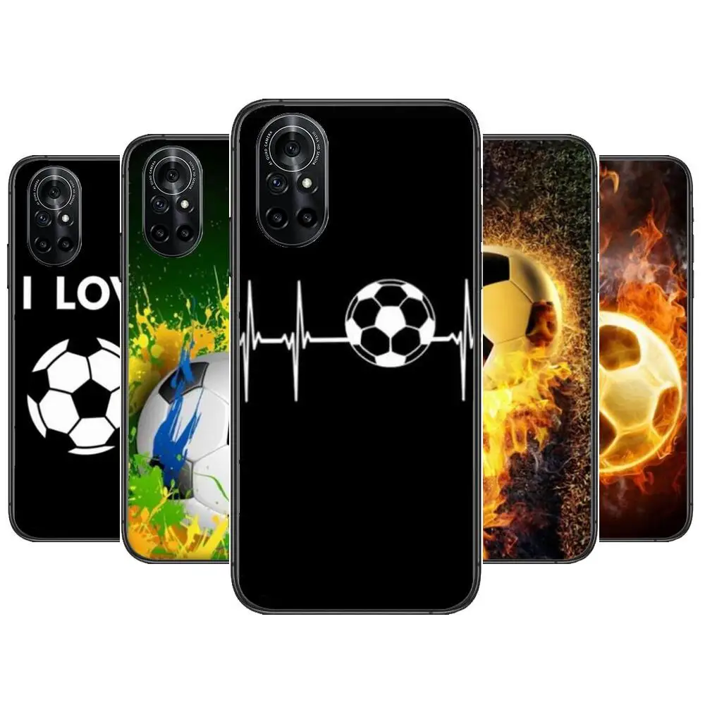 

Football Soccer Ball Clear Phone Case For Huawei Honor 20 10 9 8A 7 5T X Pro Lite 5G Black Etui Coque Hoesjes Comic Fash desig