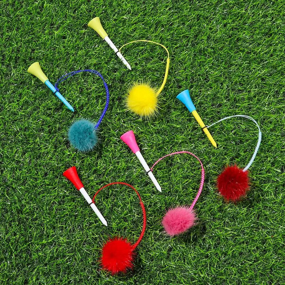 

1/2/5/10Pcs High Quality PVC Prevent Loss Fur Ball Rope Golf Ball Holder Golf Rubber Tees Golf Accessories Braided Rope