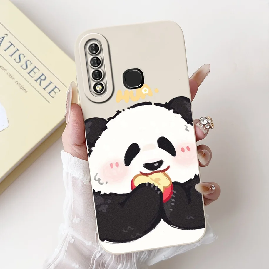 For Infinix S4 2019 Case X626 X626B X610B Cover Cute Panda Cartoon Shockproof Silicone Soft Cases Smart 3 Plus Funda