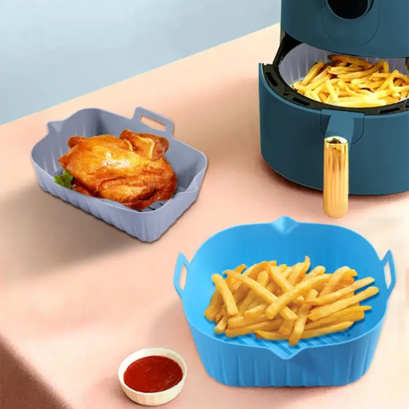 

Non-stick Pan 1pc Reusable Airfryer Pan Liner Refillable Replacement Air Fryer Inner Liner Silicone Air Fryers Oven Baking Tray