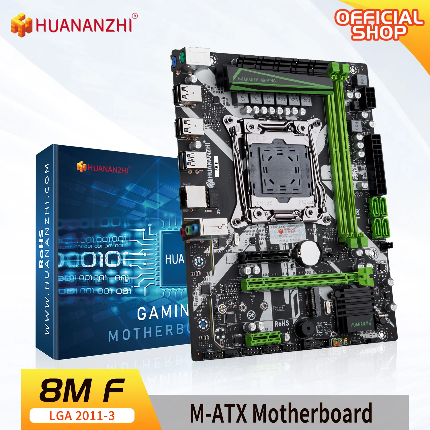 

HUANANZHI X99 8M F LGA 2011-3 XEON X99 Motherboard support Intel E5 2666 2670 2640 2696 V3 V4 DDR4 RECC NON-ECC memory NVME