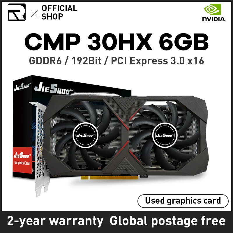 

JIESHUO NVIDIA CMP 30HX 6GB Professional Mining Graphics Card Storage Uses cmp30hx 6g Gpus For The Btc Series KAS RVN CFX ETC