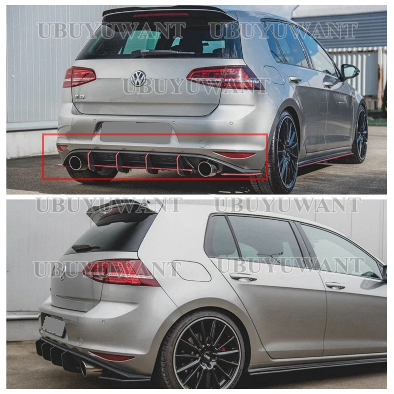 

For Volkswagen Golf 7 VII MK7 GTI 2014-2017 Car Rear Lip Diffuser