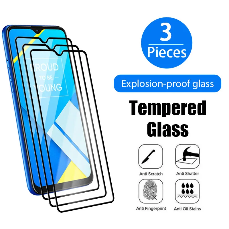 

Закаленное стекло с полным покрытием для Realme GT 2 Pro 8i Q3S Q3T, пленка для экрана на Realme GT Neo 2 2T 8 7 Q3 Pro C21Y C35, стекло, 3 шт.