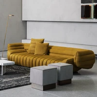 italian luxury creative leather sofa black leather large sized living room modern luxury villa four person customization