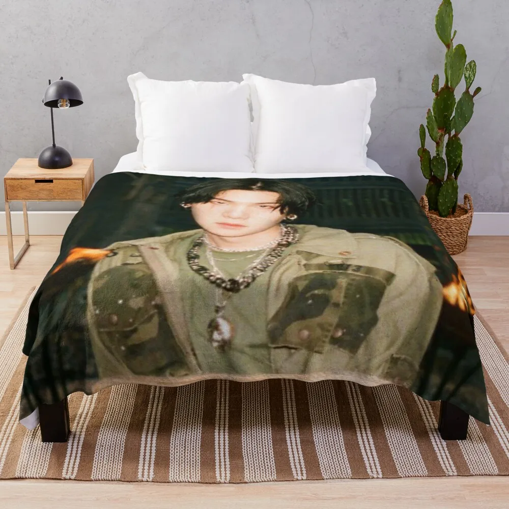 

Одеяло Agust D, хорошо толстое шерстяное большое вязаное клетчатое Флисовое одеяло