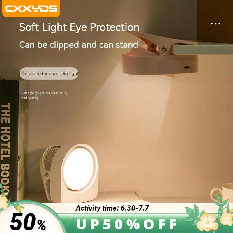 

Led Lighting Clip Lamp Table Lamp Student bedside lamp Rechargeable bedside night lamp for learning to read office work