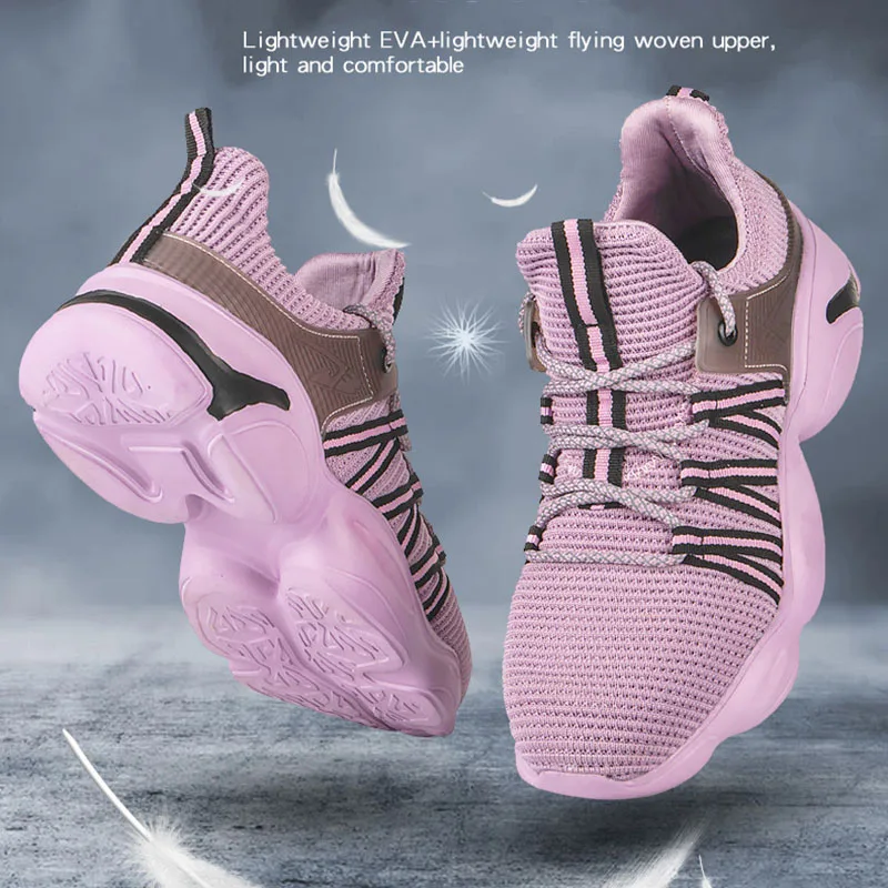 Diansen Safety Shoes Steel Toe Women Men Construction Work Shoe Lightweight Breathable Sneaker Indestructible Work Boots Purple