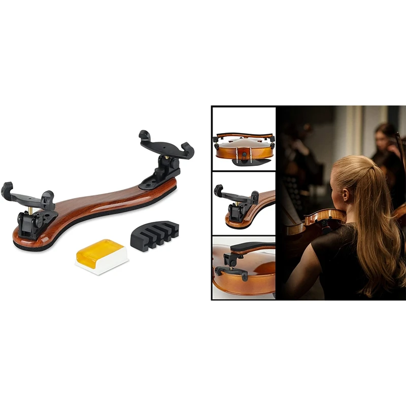 

Hot AD-Violin Shoulder Rest For Size Collapsible Shoulder Rest For Violin With Adjustable Feet Comfortable Pad Mute